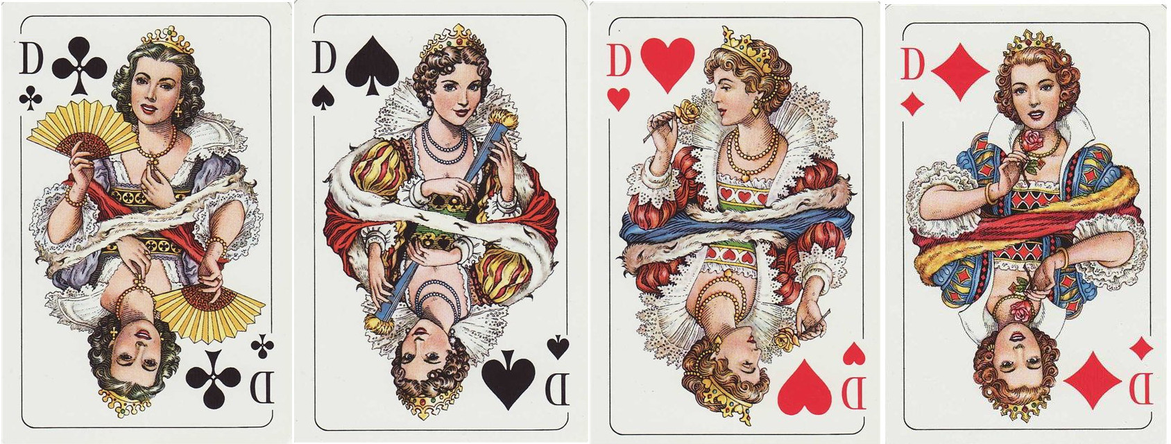 4 дамы из колоды карт